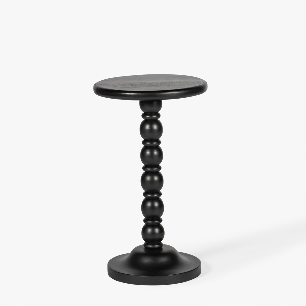RETRO CARVED BLK SIDE TABLE